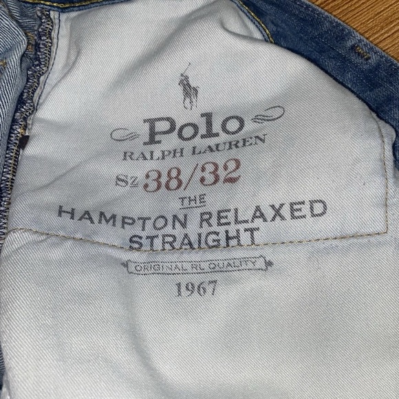 Polo Ralph Lauren Jeans Mens 38x32 Hampton Relaxed Straight Denim Blue Pants - Picture 6 of 6